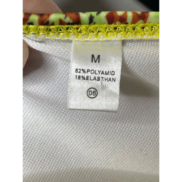 Colorful Halter Bikini Top Womens M 82% Polyamid 18% Elasthan With Unique Back S - Picture 3 of 3